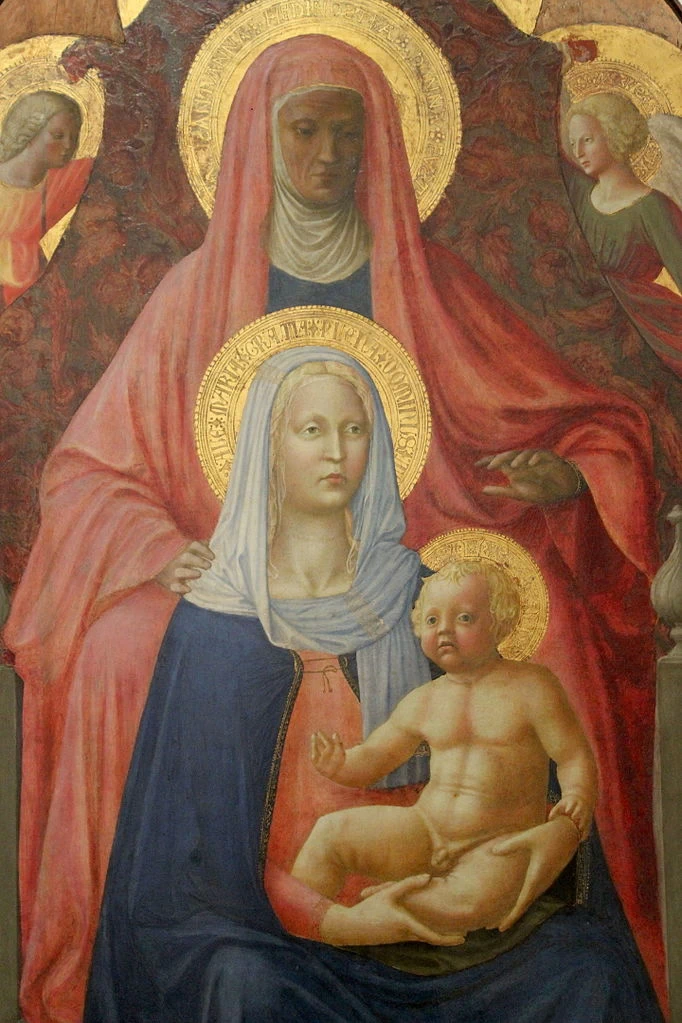 Madonna col Bambino e sant'Anna, o Madonna della Metterza - Gallerie degli Uffizi, Firenze, dettaglio